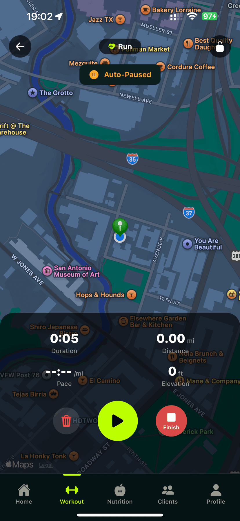 Kova run tracking with live GPS map